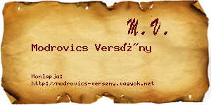 Modrovics Versény névjegykártya